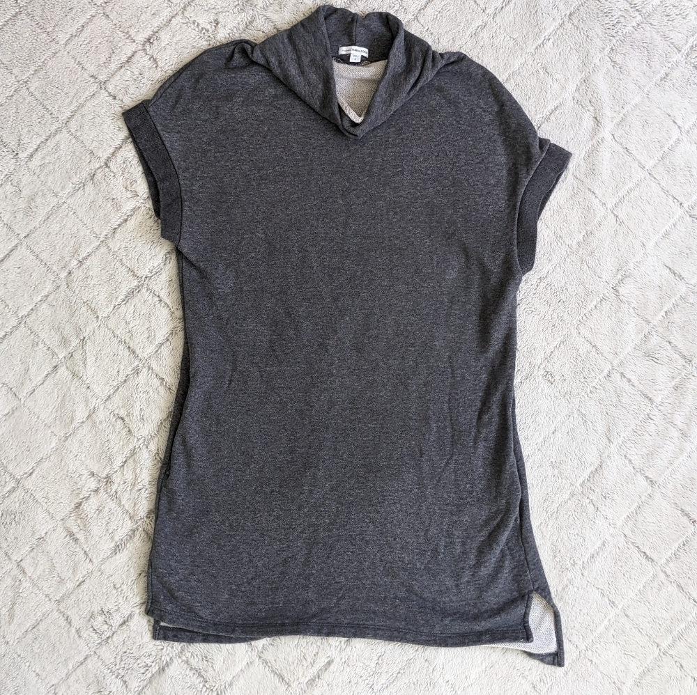 Standard James Perse Sweater Tunic Dress Women’s 2 Gray Cowl Sweatshirt Mini